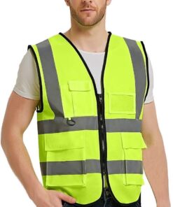 เสื้อสะท้อนแสง , เสื้อสะท้อนแสง Safety , Safety Vest (รุ่นมีกระเป๋า)